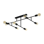 PLAFONIERA BELSIANA 8 X E27 STRUTTURA METALLO NERO 118 x 51 H35