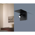 APPLIQUE CIGLIE GU10 LED 5W INCLUSA STRUTTURA METALLO NERO SPOT REGOLABILE CON BASE RICARICA WIRELESS SMARTPHONE 18 x 21 H18