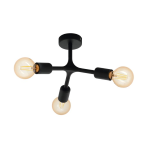 PLAFONIERA BOCADELLA 1 3 X E27 STRUTTURA METALLO NERO Ø34.5 H21.5