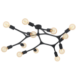 PLAFONIERA BOCADELLA 1 12 X E27 STRUTTURA METALLO NERO Ø92 H36