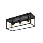 PLAFONIERA SILENTINA 3 X E27 STRUTTURA METALLO NERO 54 x 18 H20.5