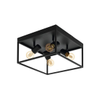 PLAFONIERA SILENTINA 4 X E27 STRUTTURA METALLO NERO 36 x 36 H20.5