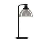 LAMPADA DA TAVOLO BELESER 1 X E27 STRUTTURA METALLO NERO DIFFUSORE VETRO FUMÈ 26.5 x 20.5 H50.5