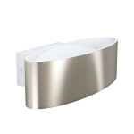APPLIQUE MACCACARI LED 10W 3000K 1100Lm STRUTTURA ALLUMINIO NICKEL SATINATO INTERNO BIANCO 27 x 13 H7.5