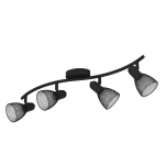 PLAFONIERA SPOT REGOLABILI CAROVIGNO 4 X E14 STRUTTURA METALLO NERO 64 x 15