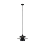 SOSPENSIONE BRENDA 1 X E27 STRUTTURA METALLO NERO E NICKEL SATINATO Ø32 H150