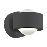 APPLIQUE DA ESTERNO TREVIOLO LED 2X2W 3000K 460Lm STRUTTURA ALLUMINIO ANTRACITE DIFFUSORE VETRO LENTE IP44 9 x 12 H8.5