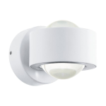 APPLIQUE DA ESTERNO TREVIOLO LED 2 X 2W 3000K 460Lm STRUTTURA ALLUMINIO BIANCO DIFFUSORE LENTE IN VETRO IP44 9 x 12 H8.5