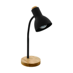 LAMPADA DA TAVOLO VERADAL 1 X E27 STRUTTURA LEGNO PARALUME METALLO NERO x 12.5 H49