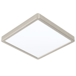 PLAFONIERA QUADRATA FUEVA-Z LED 19,5W 2500 LUMEN 2700K 6500K CAMBIO COLORE CON TELECOMANDO NICKEL SATINATO IP44 28.5 x 28.5 H2.8