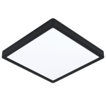 PLAFONIERA QUADRATA FUEVA-Z LED 19,5W 2500 LUMEN 2700K 6500K CAMBIO COLORE CON TELECOMANDO ALLUMINIO NERO IP44 28.5 x 28.5 H2.8