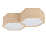 PLAFONIERA MIRLAS 2 X E27 STRUTTURA LEGNO MARRONE DIFFUSORE POLICARBONATO BIANCO 36 x 21 H9