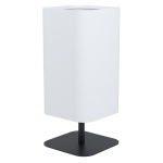 LAMPADA DA TAVOLO GUERIMA 1 X E27 STRUTTURA METALLO NERO DIFFUSORE TESSUTO BIANCO 18.5 x 18.5 H42