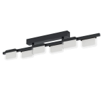 PLAFONIERA ERVIDEL LED 6 X 4,5 2880 LUMEN 3000K METALLO NERO DIFFUSORE POLICARBONATO 93 x 6 H16