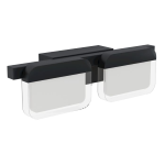 APPLIQUE ERVIDEL LED 2 X 4,5 960 LUMEN 3000K METALLO NERO DIFFUSORE POLICARBONATO 32 x 8 H9