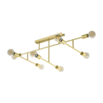 PLAFONIERA BELSIANA 1 8 X E27 STRUTTURA METALLO OTTONE SPAZZOLATO 115.5 x 49.5 H45.5 118 x 38 H35