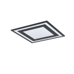 PLAFONIERA SAVATARILA LED 24W 4000K 2900Lm STRUTTURA ALLUMINIO NERO POLICARBONATO BIANCO 45 x 45 H6