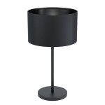 LAMPADA DA TAVOLO MASERLO 1 1 X E27 STRUTTURA METALLO NERO DIFFUSORE TESSUTO NERO Ø23 H41.5