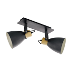 PLAFONIERA SPOT REGOLABILI COSWARTH 2 X E27 STRUTTURA METALLO DETTAGLIO LEGNO 48 x 14 H24