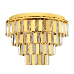 PLAFONIERA ERSEKA 7 X E14 STRUTTURA METALLO OTTONE DIFFUSORI CRISTALLO CHIARO Ø48.5 H53.5