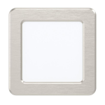 PANNELLO DA INCASSO QUADRATO FUEVA 5 LED 5,5W 3000K 650Lm STRUTTURA METALLO NICHEL SATINATO 11.7 x 11.7 Foro Ø10.5