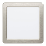 PANNELLO DA INCASSO QUADRATO FUEVA 5 LED 10,5W 4000K 1350Lm STRUTTURA METALLO NICKEL SATINATO 16.6 x 16.6 Foro Ø15.5