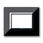 PLACCA ZAMA 44 NERO LUCIDO CORNICE CROMATA 3 MODULI 