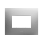 PLACCA SMART 44 METALLO ACCIAIO SPAZZOLATO 3 MODULI