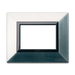 PLACCA ZAMA 44 NICKEL SPAZZOLATO CORNICE GRIGIO LUCIDO 3 MODULI