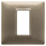 Placca 1M bronzo metallizzato 1 MODULO METALLO SERIE VIMAR PLANA