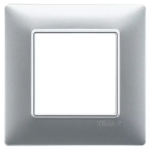 Placca 2M argento opaco 2 MODULI TECNOPOLIMERO SERIE VIMAR PLANA