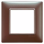 Placca 2M marrone micalizzato 2 MODULI TECNOPOLIMERO SERIE VIMAR PLANA
