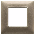 Placca 2M bronzo metallizzato 2 MODULI METALLO SERIE VIMAR PLANA