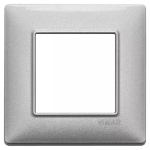 Placca 2M argento metallizzato 2 MODULI METALLO SERIE VIMAR PLANA