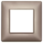 Placca 2M nichel perlato 2 MODULI METALLO SERIE VIMAR PLANA
