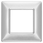 Placca 2M alluminio spazzolato 2 MODULI METALLO SERIE VIMAR PLANA