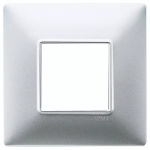 Placca 2M BS argento opaco 2 MODULI TECNOPOLIMERO SERIE VIMAR PLANA