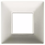 Placca 2M BS nichel opaco 2 MODULI TECNOPOLIMERO SERIE VIMAR PLANA