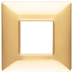 Placca 2M BS oro lucido 2 MODULI TECNOPOLIMERO SERIE VIMAR PLANA
