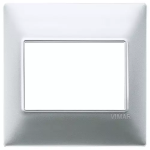 Placca 3M BS argento opaco 3 MODULI TECNOPOLIMERO SERIE VIMAR PLANA