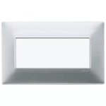 Placca 5M BS argento opaco 5 MODULI TECNOPOLIMERO SERIE VIMAR PLANA