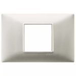 Placca 2M centrali nichel opaco 2 MODULI TECNOPOLIMERO SERIE VIMAR PLANA