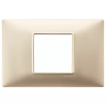 Placca 2M centrali champagne opaco 2 MODULI TECNOPOLIMERO SERIE VIMAR PLANA