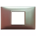 Placca 2M centrali marrone micalizzato 2 MODULI TECNOPOLIMERO SERIE VIMAR PLANA
