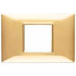 Placca 2M centrali oro lucido 2 MODULI TECNOPOLIMERO SERIE VIMAR PLANA
