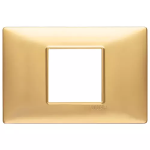 Placca 2M centrali oro opaco 2 MODULI TECNOPOLIMERO SERIE VIMAR PLANA