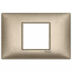 Placca 2M centrali bronzo metallizzato 2 MODULI METALLO SERIE VIMAR PLANA