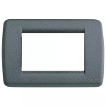 Placca Rondò 3M ardesia METALLO PRESSOFUSO SERIE VIMAR IDEA RONDÒ