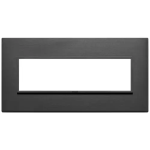 Placca 7M nero totale ALLUMINIO SERIE VIMAR EIKON EVO