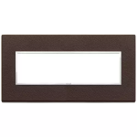 Placca 7M tabacco PELLE SERIE VIMAR EIKON EVO